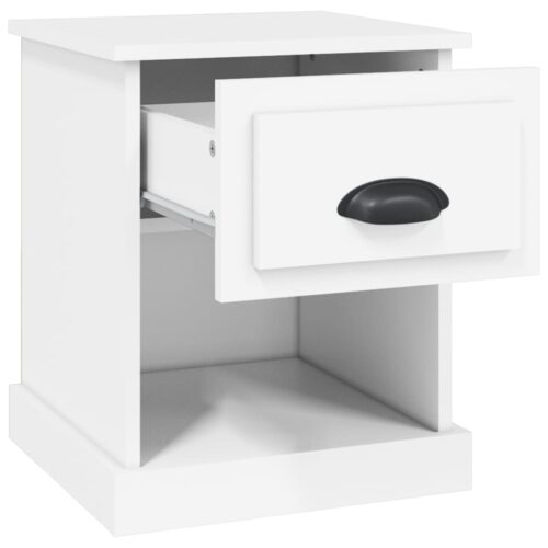 Bedside Cabinet White 39x39x47.5cm Engineered Wood - Image 6