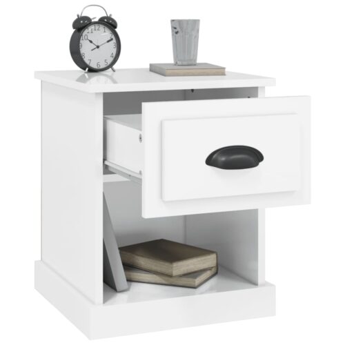 Bedside Cabinet High Gloss White 39x39x47.5cm Engineered Wood - Image 5