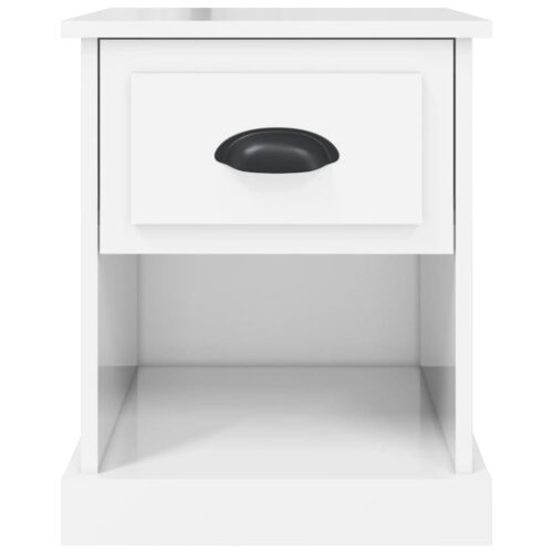 Bedside Cabinet High Gloss White 39x39x47.5cm Engineered Wood - Image 7