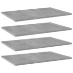Bookshelf Boards 4pcs Concrete Grey 60x40x1.5cm Engineered Wood