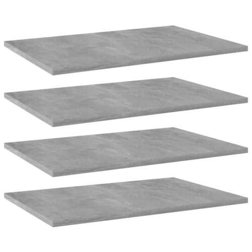 Bookshelf Boards 4pcs Concrete Grey 60x40x1.5cm Engineered Wood