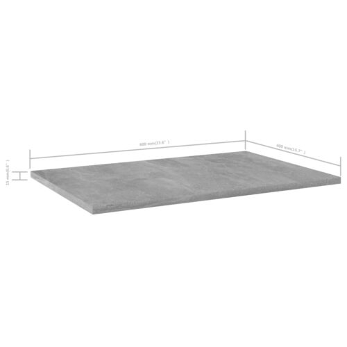 Bookshelf Boards 4pcs Concrete Grey 60x40x1.5cm Engineered Wood - Image 5