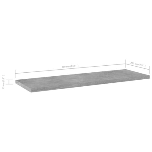 Bookshelf Boards 8pcs Concrete Grey 60x20x1.5cm Engineered Wood - Image 5