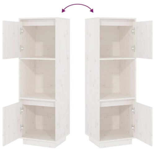 Highboard White 38x35x117cm Solid Wood Pine - Image 6