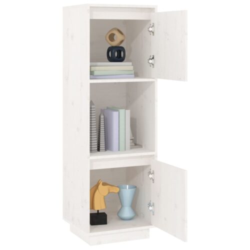 Highboard White 38x35x117cm Solid Wood Pine - Image 8