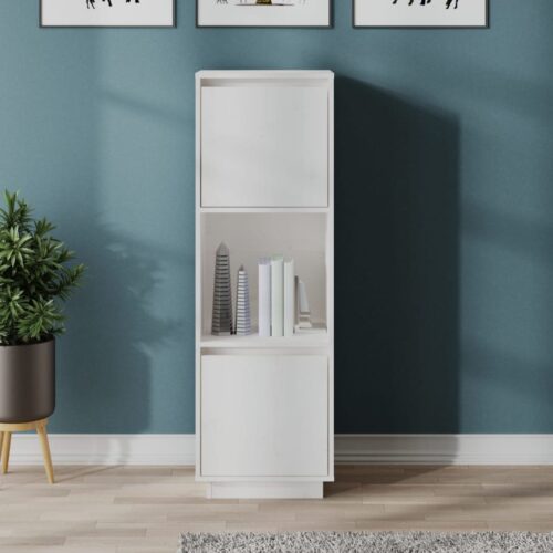 Highboard White 38x35x117cm Solid Wood Pine - Image 12
