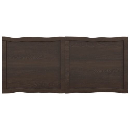 Table Top Dark Brown 120x50x(2-4)cm Treated Solid Wood DIY Desk Panel Board - Image 3