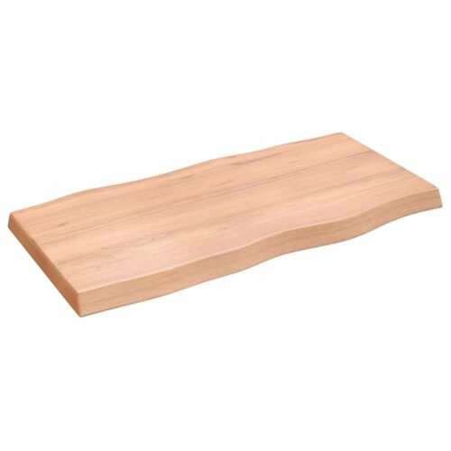 Table Top Light Brown 100x50x(2-6)cm Treated Solid Wood DIY Desk Panel Board - Image 2