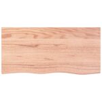 Table Top Light Brown 100x50x6cm Treated Solid Wood Oak DIY Desk Panel Board
