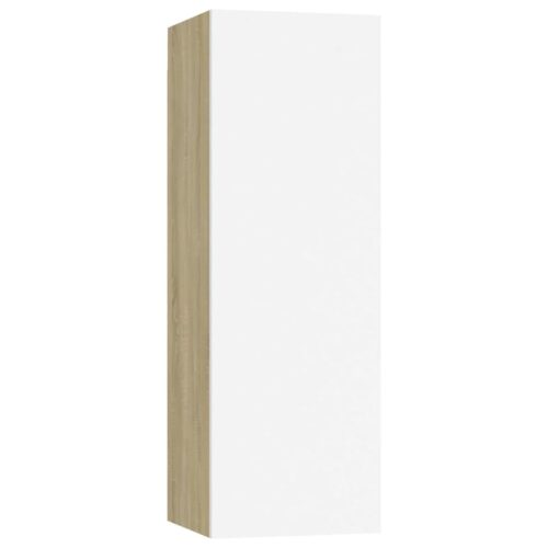 TV Cabinet White Sonoma Oak 30.5x30x90cm Engineered Wood