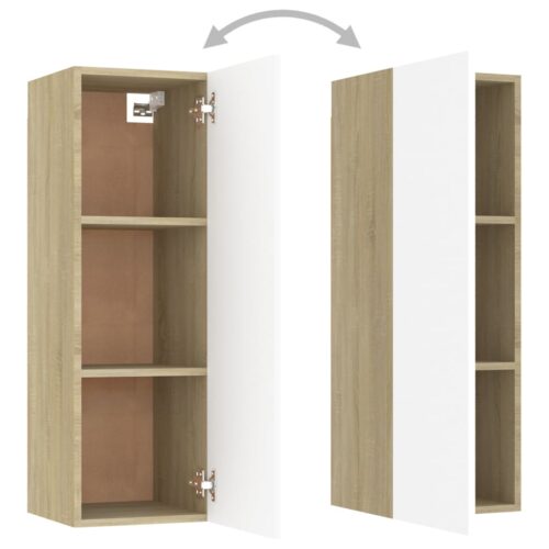 TV Cabinet White Sonoma Oak 30.5x30x90cm Engineered Wood - Image 6