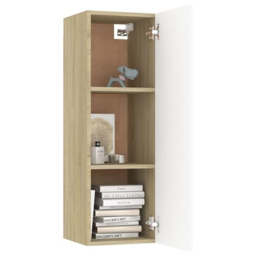 TV Cabinet White Sonoma Oak 30.5x30x90cm Engineered Wood - Image 8