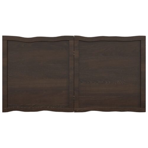 Table Top Dark Brown 120x60x(2-4)cm Treated Solid Wood DIY Desk Panel Board - Image 3