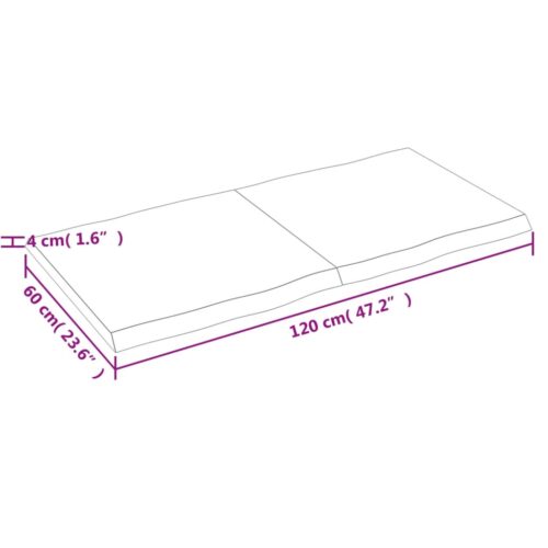 Table Top Dark Brown 120x60x(2-4)cm Treated Solid Wood DIY Desk Panel Board - Image 8