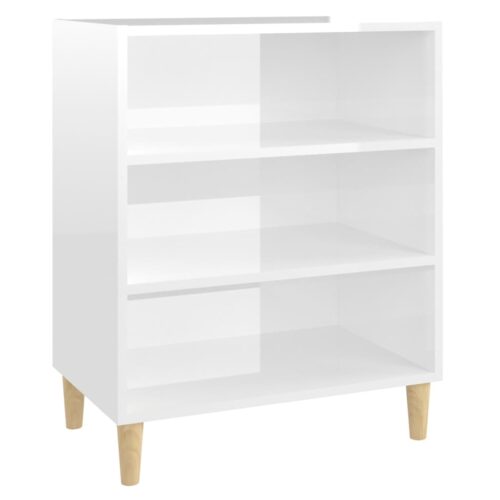 Sideboard High Gloss White 57x35x70cm Engineered Wood - Image 2