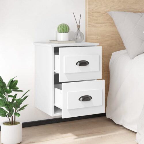 Wall-mounted Bedside Cabinet White 41.5x36x53cm - Image 3