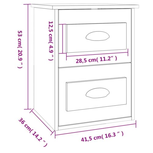 Wall-mounted Bedside Cabinet White 41.5x36x53cm - Image 11