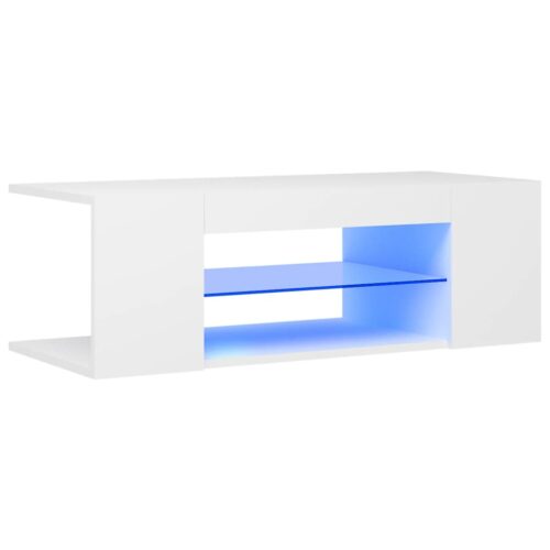 TV Cabinet with LED Lights White 90x39x30cm - Image 3