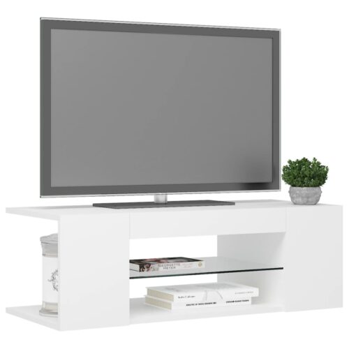 TV Cabinet with LED Lights White 90x39x30cm - Image 7