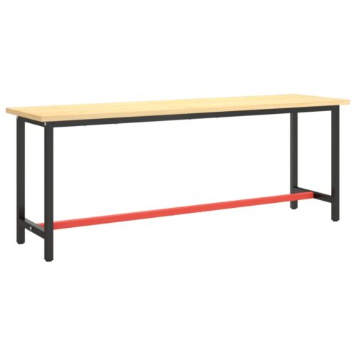 Work Bench Frame Matte Black Matte Red 210x50x79cm Metal - Image 2