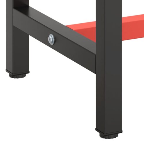 Work Bench Frame Matte Black Matte Red 210x50x79cm Metal - Image 7