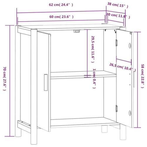 Sideboard 62x38x70cm Engineered Wood - Image 8
