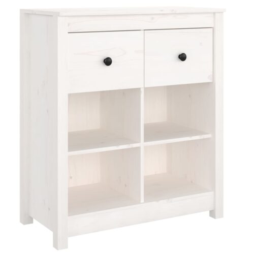 Sideboard White 70x35x80cm Solid Wood Pine - Image 2