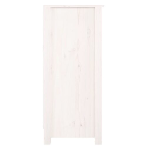 Sideboard White 70x35x80cm Solid Wood Pine - Image 4