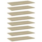 Bookshelf Boards 8pcs Sonoma Oak 60x30x1.5cm Engineered Wood