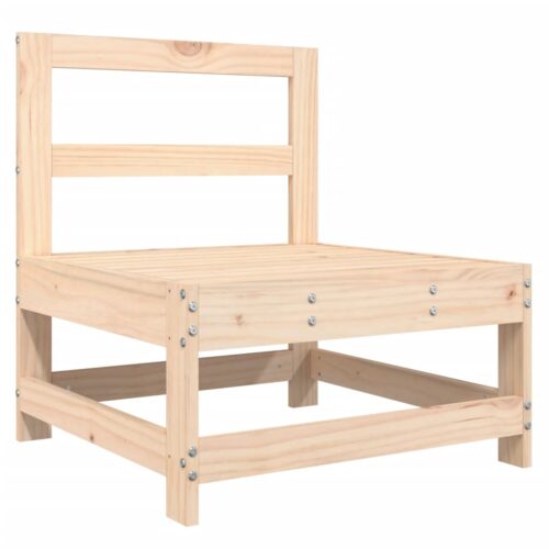 Middle Sofa with Cushions Solid Wood Pine - Image 6