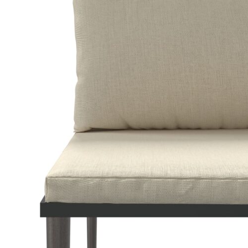 Garden Middle Sofas with Cushions 2pcs Grey Poly Rattan - Image 5