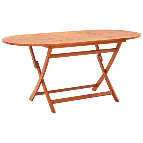 Folding Garden Table 160x85x74cm Solid Eucalyptus Wood - Image 8