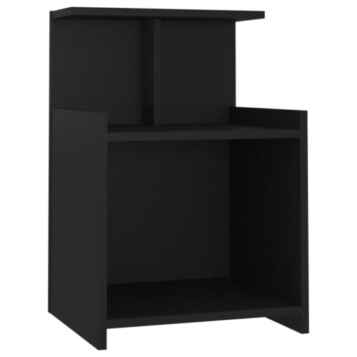 Bed Cabinets 2pcs Black 40x35x60cm Engineered Wood - Image 3