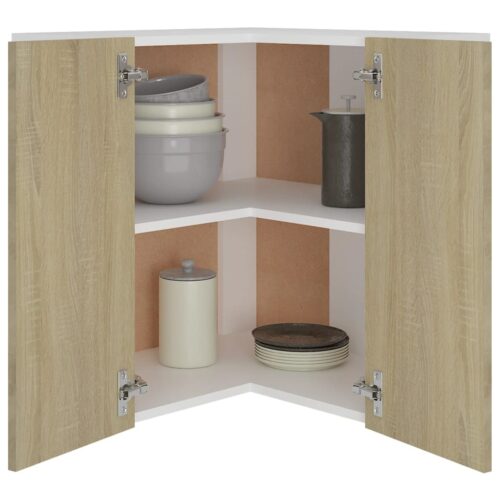 Hanging Corner Cabinet Sonoma Oak 57x57x60cm Engineered Wood - Image 4