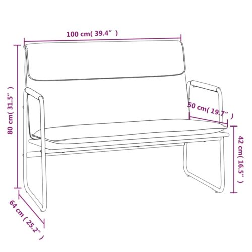 Bench Black 100x64x80cm Faux Leather - Image 8