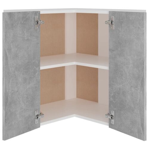 Hanging Corner Cabinet Concrete Grey 57x57x60cm Engineered Wood - Image 5