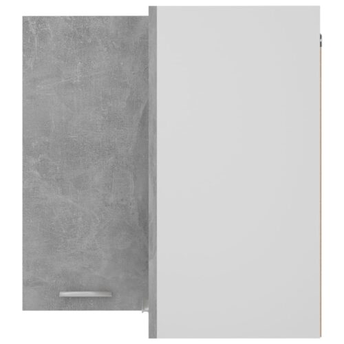 Hanging Corner Cabinet Concrete Grey 57x57x60cm Engineered Wood - Image 7