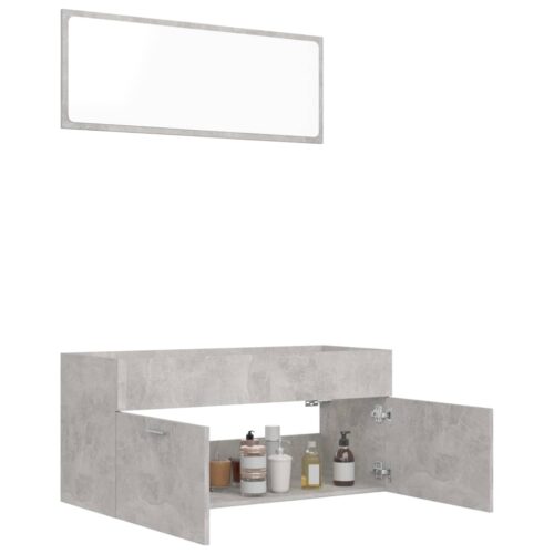 2-Piece Bathroom Furniture Set Concrete Grey Engineered Wood - Image 4