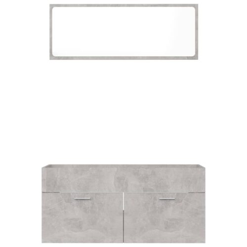 2-Piece Bathroom Furniture Set Concrete Grey Engineered Wood - Image 6
