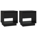 Bedside Cabinets 2pcs Black 45x34x44cm Engineered Wood