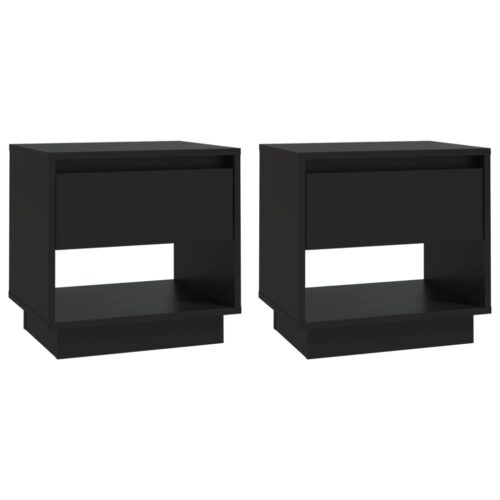Bedside Cabinets 2pcs Black 45x34x44cm Engineered Wood