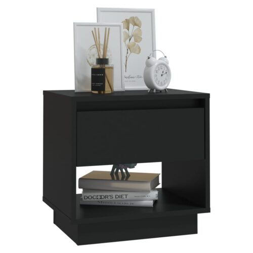 Bedside Cabinets 2pcs Black 45x34x44cm Engineered Wood - Image 4