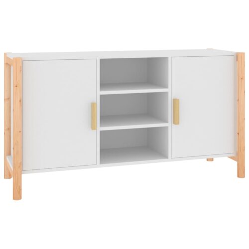 Sideboard White 107x38x60cm Engineered Wood - Image 2