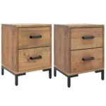 Bedside Cabinets 2pcs 36x30x45cm Solid Wood Pine