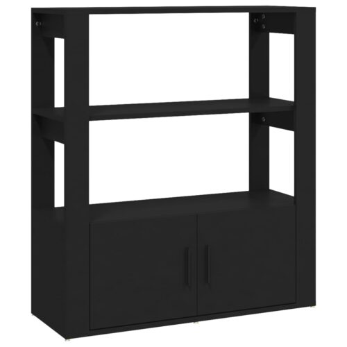 Sideboard Black 80x30x90cm Engineered Wood - Image 2