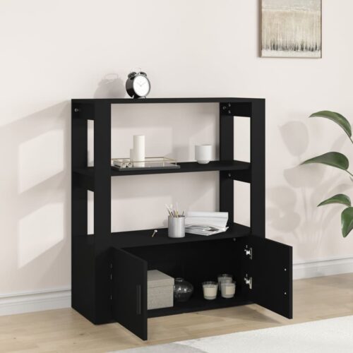 Sideboard Black 80x30x90cm Engineered Wood - Image 3