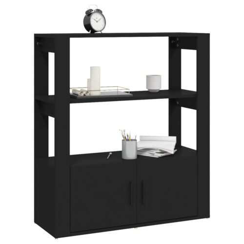 Sideboard Black 80x30x90cm Engineered Wood - Image 4