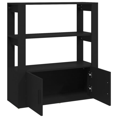 Sideboard Black 80x30x90cm Engineered Wood - Image 7