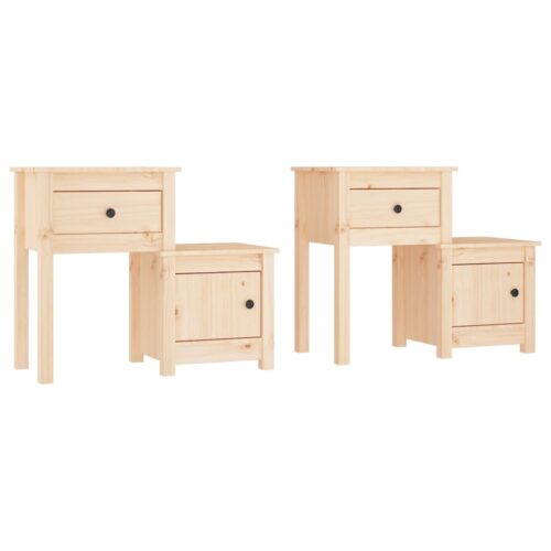 Bedside Cabinets 2pcs 79.5x38x65.5cm Solid Wood Pine