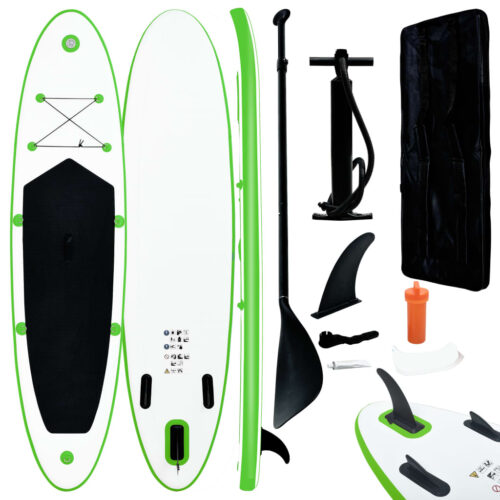 Stand Up Paddle Board Set SUP Surfboard Inflatable Kayak Surf Water Green White